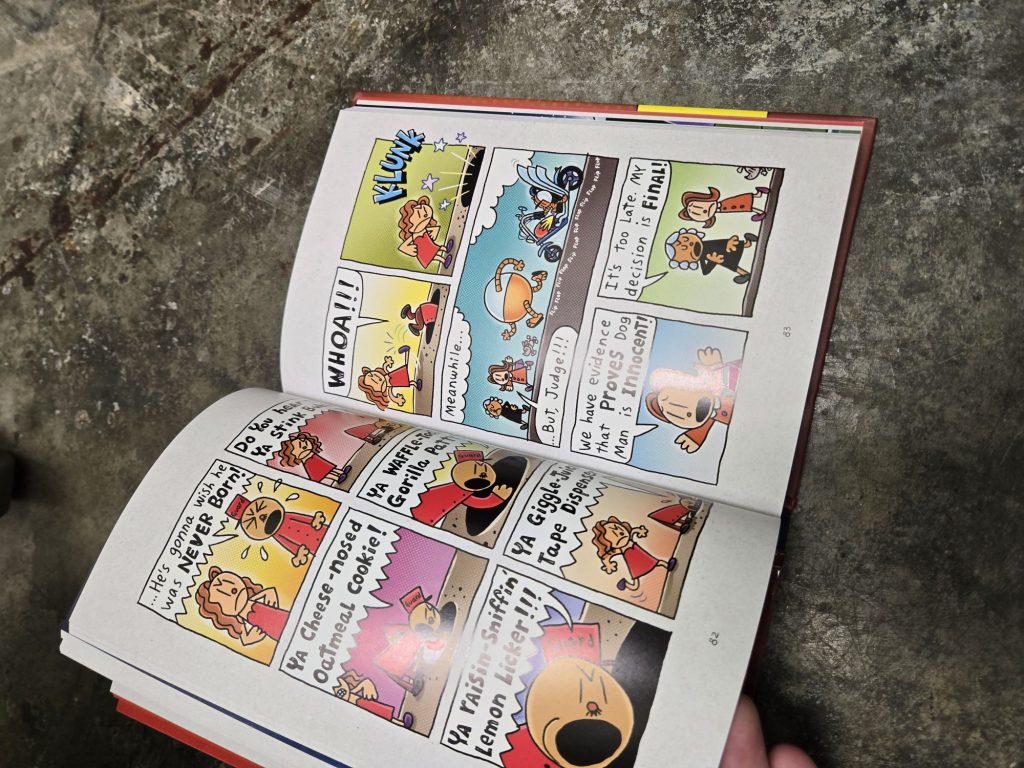 An image of an open graphic novel to illustrate my point above.